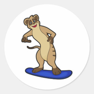 Adesivo Meerkat como Snowboarder com Snowboard