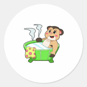 Adesivo Meerkat em Bathing na Bathtub