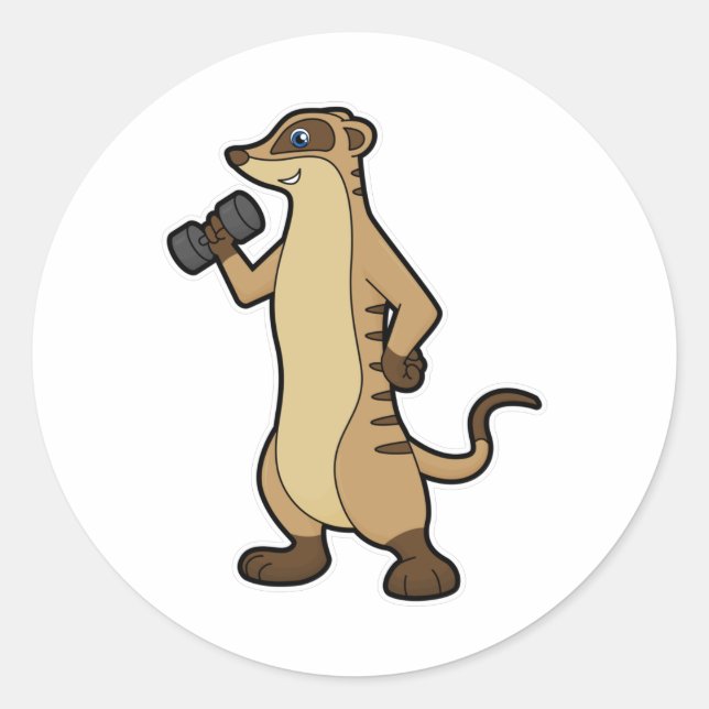Adesivo Meerkat em Fortaleza, com Dumbbell (Frente)