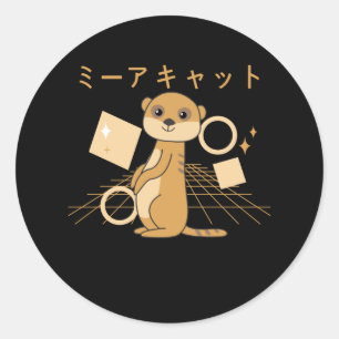 Adesivo Meerkat Japonês Kawaii Animal Retro Cute
