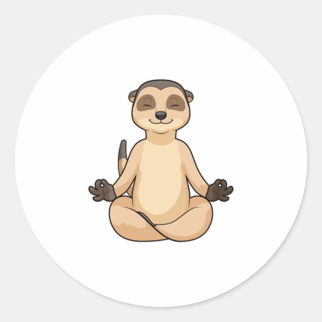 Adesivo Meerkat na Meditação Yoga (Frente)