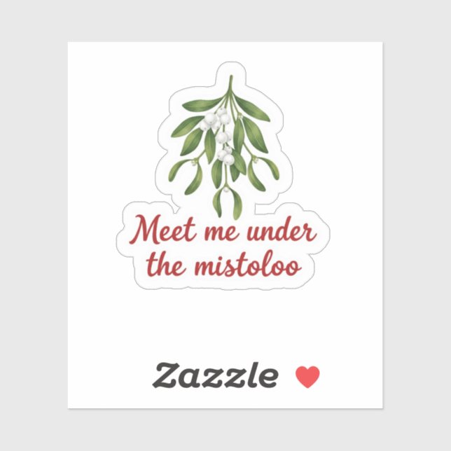 Adesivo Meet Me Under the Mistletoe Christmas Kiss  (Folha)