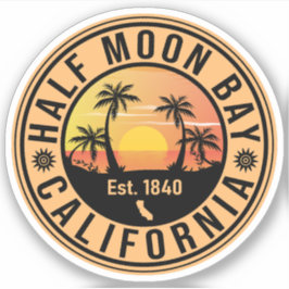 Adesivo Mef Moon Bay California Retro Sunset Souvenirs
