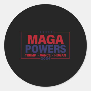 Adesivo Mega Powers Trump Vance Hogan 2024 Funny Patriótic