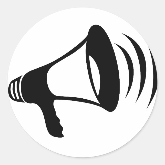 Adesivo Megafone Preto (Frente)