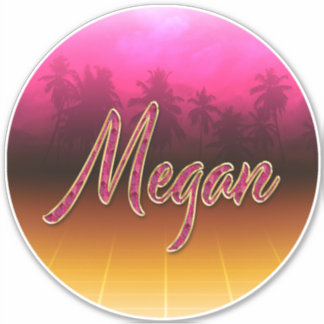 Adesivo Megan Vorname Name golden pink Aufkleber Sticker
