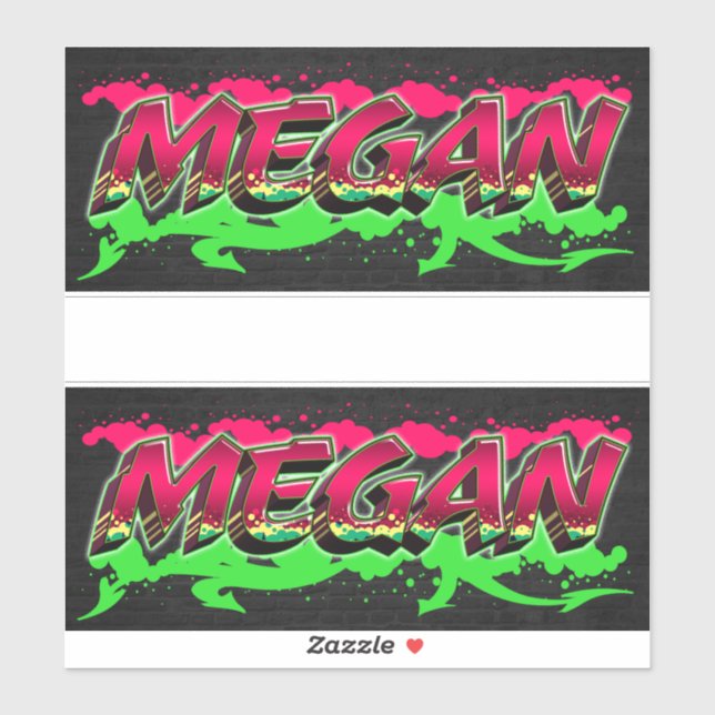 Adesivo Megan Vorname Name Graffiti Aufkleber Sticker (Folha)
