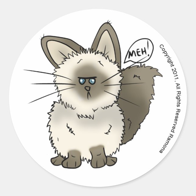 Adesivo Meh Cat Stickers (Frente)