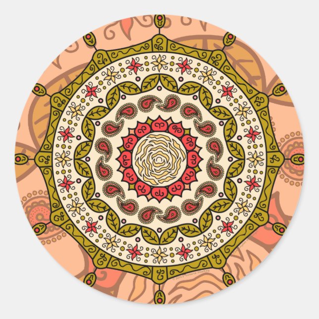 Adesivo Mehndi Fantasy Dourado Sticker (Frente)
