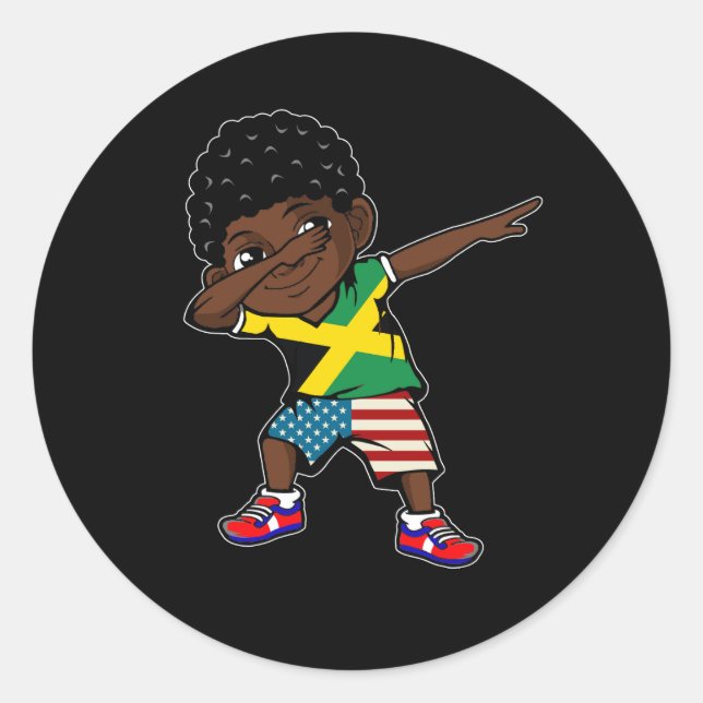 Adesivo Meia-americana Half Jamaican Boy Flag P (Frente)
