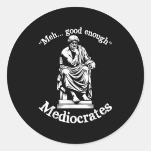 Adesivo Meia-Boa Suficiente Mediocrates Engraçado Filos Gr