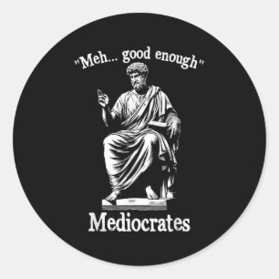 Adesivo Meia-Boa Suficiente Mediocrates Engraçado Filos Gr