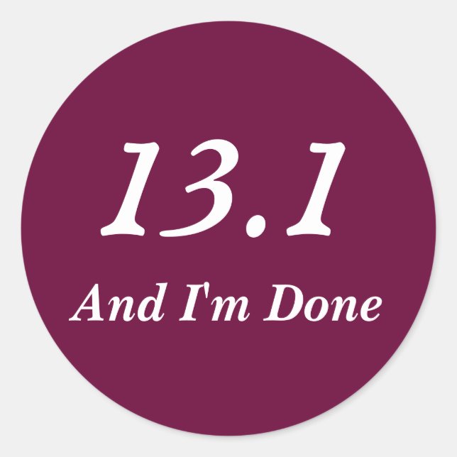 Adesivo Meia maratona de pau 13.1 (Borgonha) (Frente)