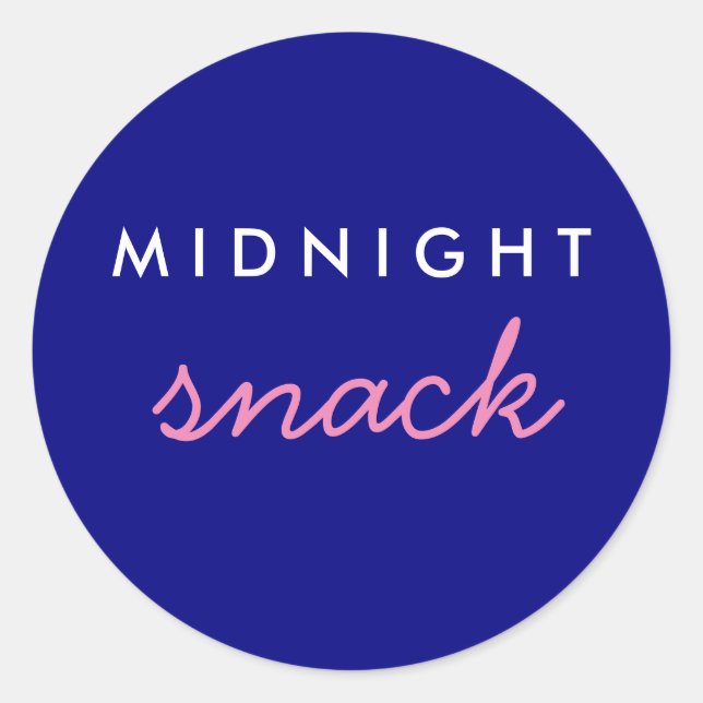 Adesivo Meia-noite com Marinho de Snack Sticker Rosa (Frente)