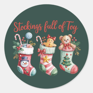 Adesivo Meias de Natal Cheias de Alegria Férias Preppy
