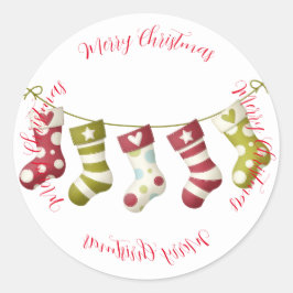 Adesivo Meias de Natal com Saudações Feliz de Natal