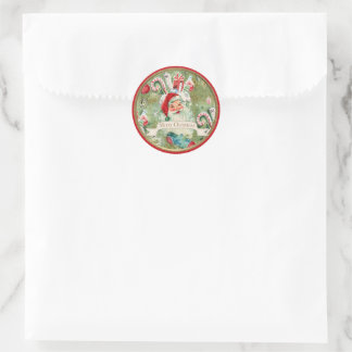 Adesivo Meias de Natal Vintage Retro Papai Noel