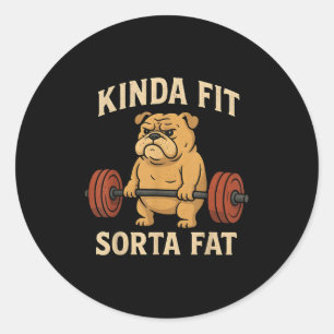 Adesivo Meio Ajustado Sorta Gordura Engraçada Gym Retro Ca