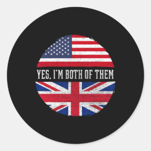 Adesivo Meio Americano Meio Britânico Bandeira Dos EUA Rei