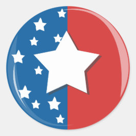 Adesivo Meio Azul Vermelho e Meio com Estrelas Brancas