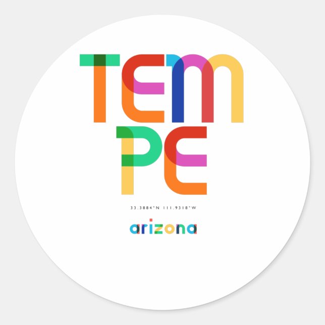 Adesivo Meio século de Arizona Tempe, Arte Pop (Frente)