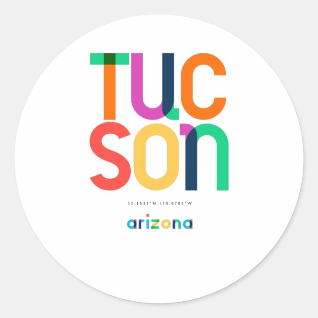 Adesivo Meio século de Arizona Tucson, Arte Pop (Frente)