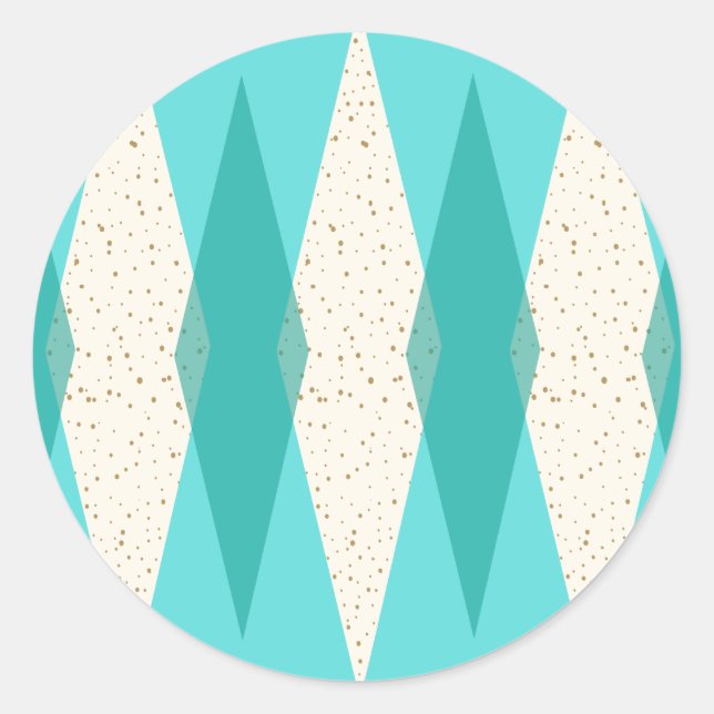 Adesivo Meio século Modern Argyle Round Stickers (Frente)