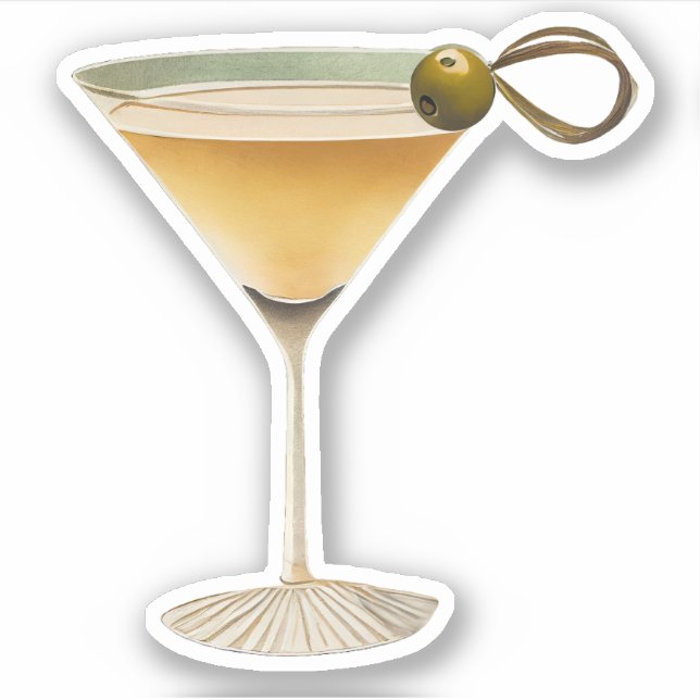 Adesivo Meio século Modern Martini One Olive (Frente)