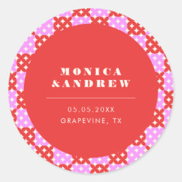 Adesivo Meio século moderno, vermelho retrô e geométrico c