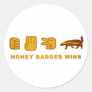 Adesivo Mel Badger vence - (Vintage) tesoura de papel rock
