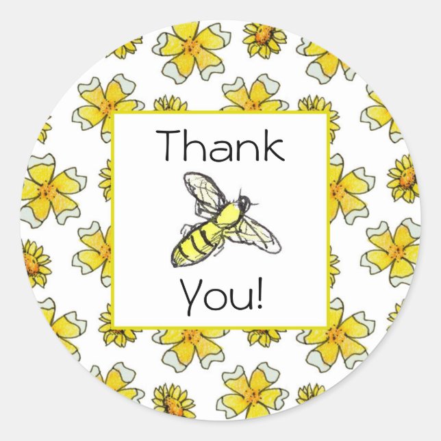 Adesivo Mel Bebês Aquecimentos Flor Aquarela Obrigado (Frente)