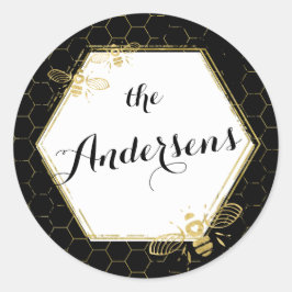 Adesivo Mel Bee Black Dourado Casamento com Sticker