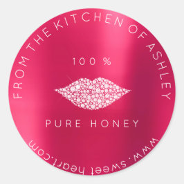Adesivo Mel Homemada De 100 % De Lábios Brancos De Cozinha