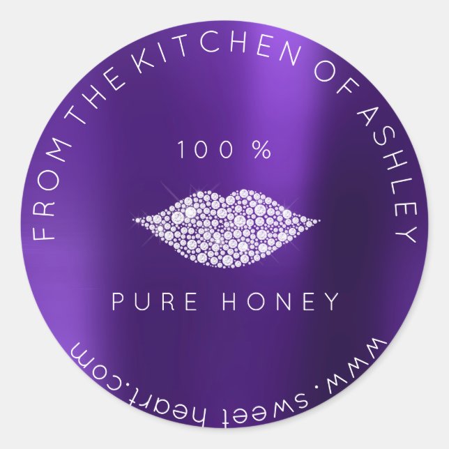 Adesivo Mel Homemada De 100 % De Lábios De Pluma De Cozinh (Frente)