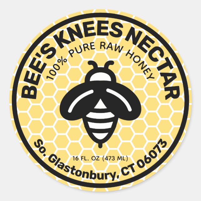 Adesivo Mel Jar Label Honeycomb Cute Bebê (Frente)