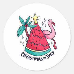 Adesivo Melancia Com Luzes De Natal Para O Natal Em Julho 