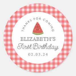 Adesivo Melancia do docinho Primeiro Aniversário