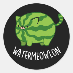 Adesivo Melancia Funny Watermelon Cat Pun Dark BG