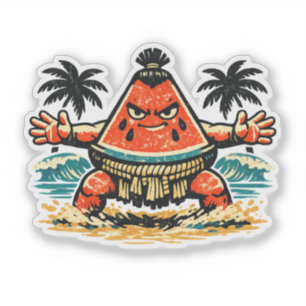 Adesivo Melancia Shogun Praia Sumô — Verão Vintage Guerra