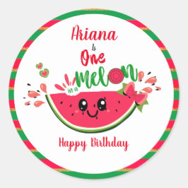 Adesivo Melancia Um em um Primeiro Aniversário da Melon Gi