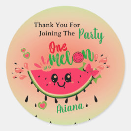 Adesivo Melancia Um em um Primeiro Aniversário da Melon Gi