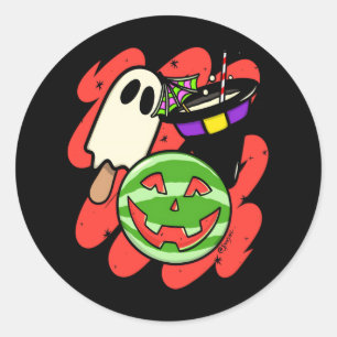 Adesivo Melancia Vintage Spooky Summerween - Spooky Summ