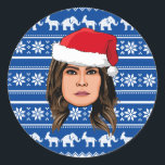 Adesivo MELANIA TRUMP Christmas<br><div class="desc">Presentes de Natal Políticos Humorosos e Muito Mais do PolitiClothes.com Encontrar as Eleições e Presentes Políticos Mais Úteis,  Incluindo: Camisas Políticas,  Autocolantes Políticos,  Botões Políticos,  Posters Políticos,  Pinos Políticos,  Cartões Políticos,  Mogas Políticos,  Posters Políticos,  Sinais Políticos e Muito Mais! Compre Agora Em: http://www.PolitiClothes.com</div>