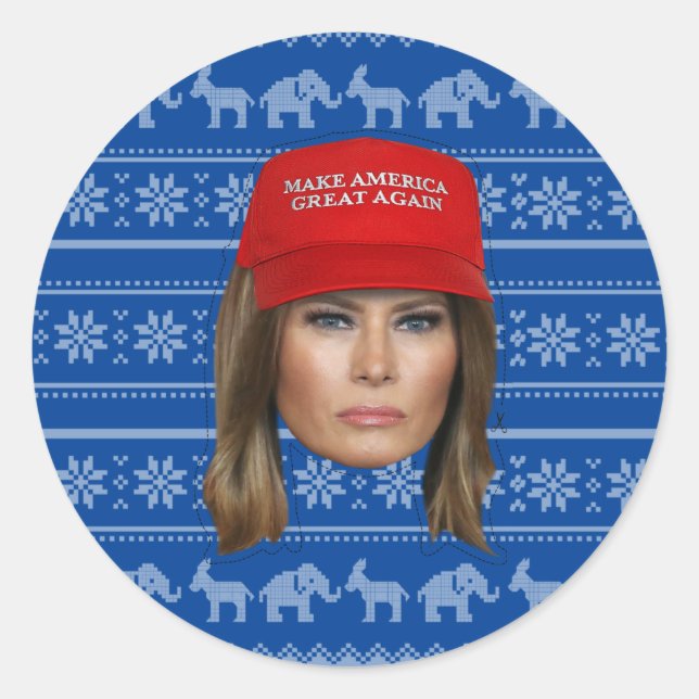 Adesivo Melania Trump MAGA Natal (Frente)