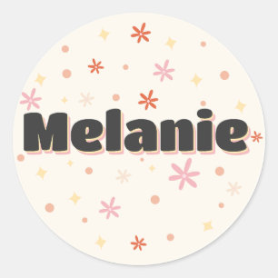 Adesivo Melanie name fofo design