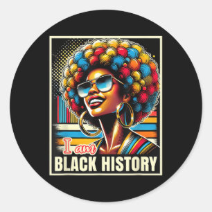 Adesivo Melanin Afro Queen I Am Black History Retro