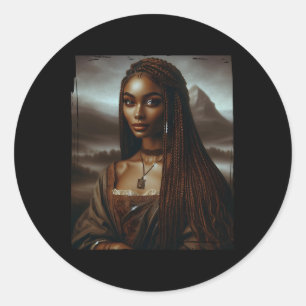 Adesivo Melanin Black History Mês Afro Queen Mona Lisa F