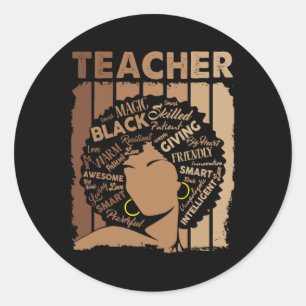 Adesivo Melanin Black Teacher Typografia Mulheres Negra Me