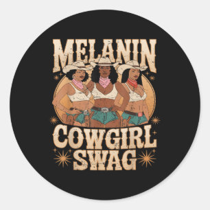 Adesivo Melanin Cowboys Swag African Melanin Cowgirl Blac