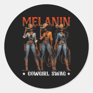 Adesivo Melanin CowGirl African Melanin Cowgirl Swag Blac